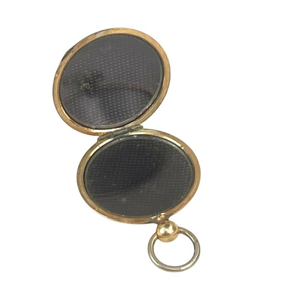 Antique Gold Tone Double-Sided Locket Pendant With Intricate Textured Design & L - Picture 3 of 8